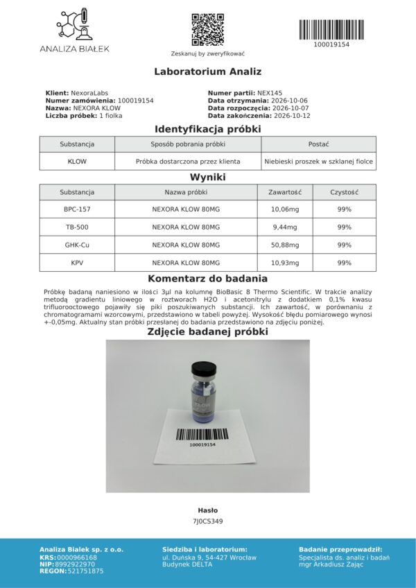 COA KLOW 80 mg NEX145 2026-10-12 strona 1 COA KLOW 80 mg NEX145 2026-10-12 strona 1